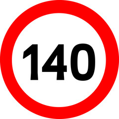 Speed Limit 140 Sign