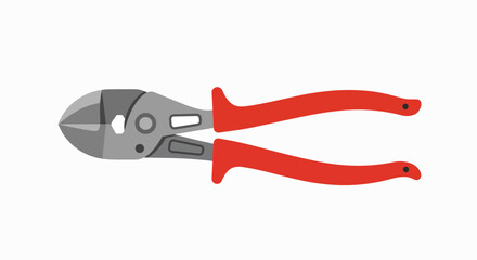 Obraz premium Pair of red-handled gray metal pliers.