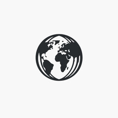 Fototapeta premium Abstract world globe with continents map representation graphic art silhouette