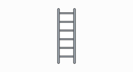 Illustration of a gray metal ladder.