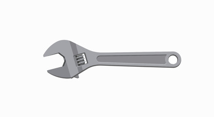A gray adjustable wrench, a common hand tool for tightening or loosening nuts and bolts.