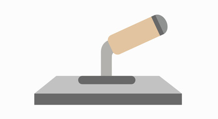 Close-up of a beige microphone on a gray stand.