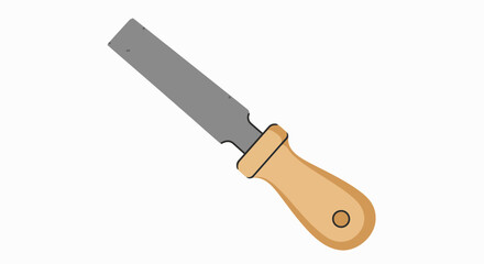 A flat metal file with a wooden handle, commonly used for shaping and smoothing materials.