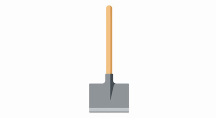 Image of a shovel with a wooden handle.