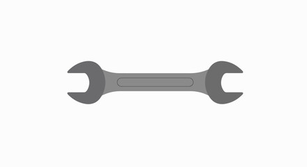 A detailed illustration of a gray wrench, a common tool used for tightening bolts and nuts.