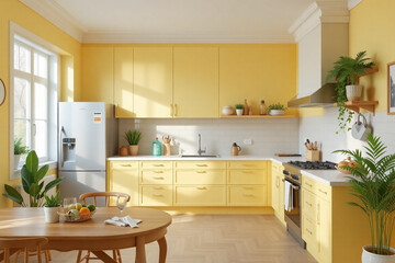 Fototapeta premium modern kitchen interior with kitchen