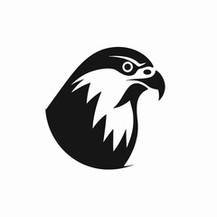 Fototapeta premium Striking and powerful eagle head vector black and white simple silhouette