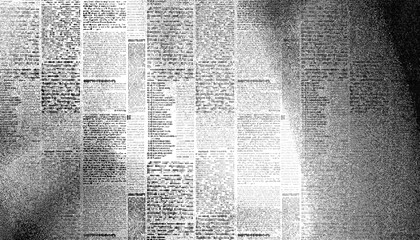 Fototapeta premium Overlay old black newspaper paper grunge vintage background. Grunge halftone style