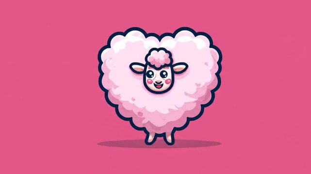 Cute sheep heart illustration