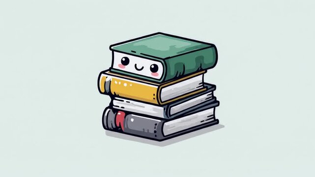 Cute stack of books illustration