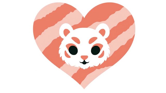 Cute tiger heart illustration