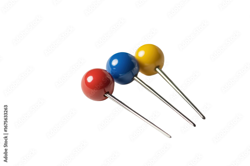 Poster colorful push pins arranged on a white surface showcasing vibrant hues and a simple design suitable 