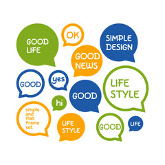 A set of simple speech bubbles, illustrations, speech bubbles, materials, design, frames, decorations, decorative borders