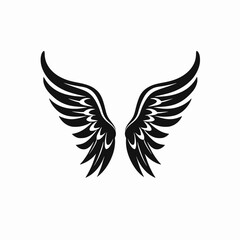 Fototapeta premium Majestic wings illustration, embodying artistic grace and power, in simple vector silhouette