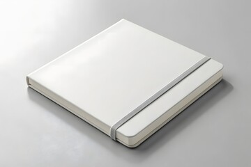 Fototapeta premium White Notebook with Elastic Band Mockup closed strap