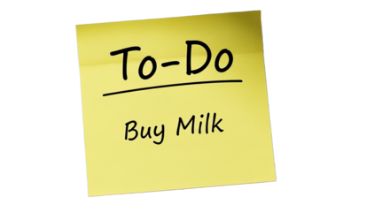 Yellow Sticky Note To Do List Buy Milk