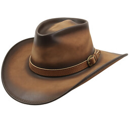 Brown cowboy hat isolated on transparent background
