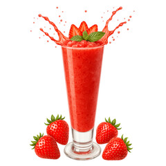 resh Strawberry Smoothie with Juice Splash and Mint