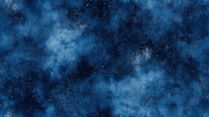 Cosmic Watercolor Canvas: A deep blue watercolor canvas embodies a mesmerizing celestial panorama, echoing the vastness and mystery of the cosmos. 
