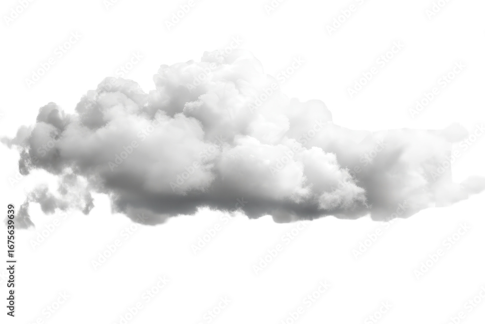 Poster soft white clouds drifting across a transparent background during daylight with a gentle and fluffy 
