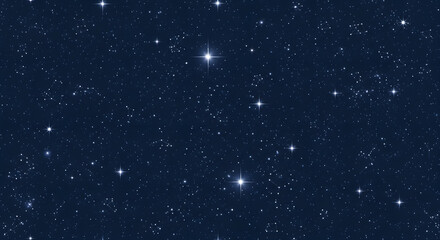 A vast dark blue night sky filled with countless twinkling stars, creating a serene and cosmic background.
