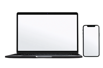Laptop and smartphone mockups for UI and UX design presentations