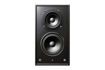 Fototapeta premium Stack audio music speaker design with dual woofers and tweeters isolated against a transparent background for showcasing sound quality and aesthetic appeal in digital content creation