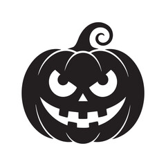 halloween pumpkin head vector black and white