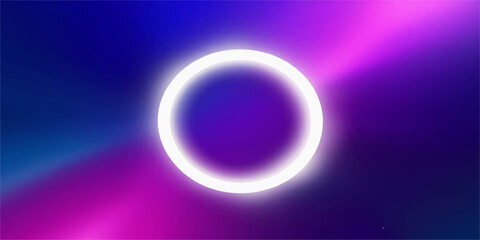 Abstract illustration of a dark blue cosmos with glowing circles resembling planets and stars in a solar eclipse
