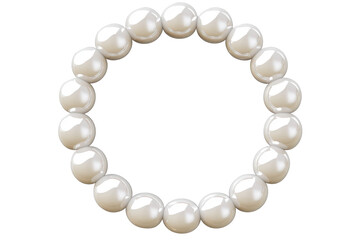 Obraz premium Circular pearl bracelet displayed on a clean white background showcasing elegance and timeless beauty for jewelry enthusiasts