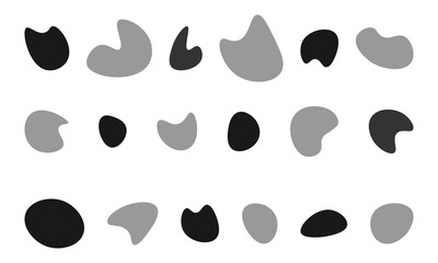 Fototapeta premium Blobs icon. Rock black icons. Drops or stone silhouettes. Vector set of black blobs . Organic blob shapes collection .