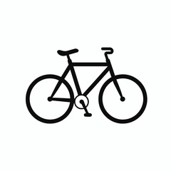 Obraz premium Minimalist bicycle illustration, showing freedom and travel, simple black bicycle silhouette