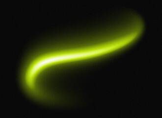 Glowing Green Swirl on Black Abstract Light Effect