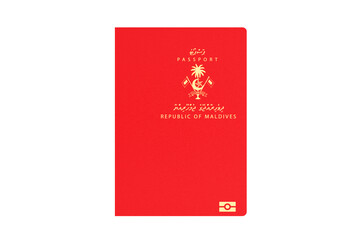 Republic of Maldives passport isolated on white background