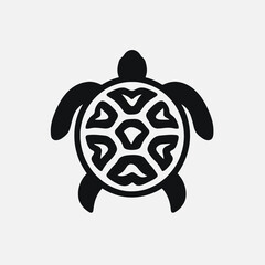 Obraz premium Striking graphic turtle illustration on white background in elegant silhouette