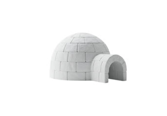 3D Render of an Igloo: Arctic Shelter, Winter Habitat, Snow House, Polar Structure isolated on transparent background
