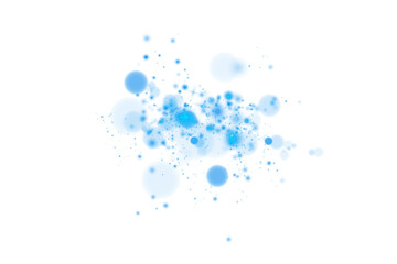 Magic shining blue dust. Powder dust light. Fine, shiny dust bokeh particles fall off slightly. Fantastic shimmer effect.