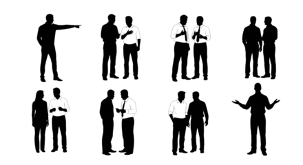 Silhouette Business Conversation Icons