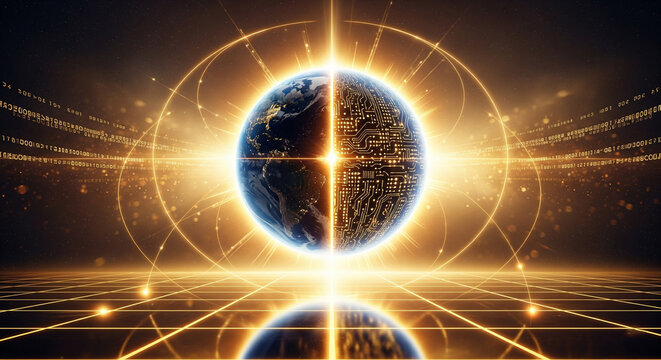 Global Digital Earth Network Visualization - Powered by Adobe