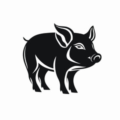 Obraz premium Elegant depiction of a minimalist pig vector design silhouette