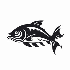 Obraz premium Striking fish image, a decorative and stylized graphic animal vector silhouette