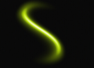 Glowing Green Swirl on Black Abstract Light Effect