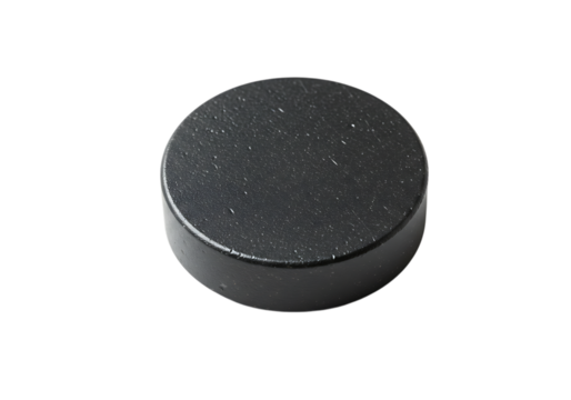Close-up of a Speckled Black Circular Object isolated on transparent background