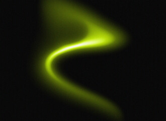 Glowing Green Swirl on Black Abstract Light Effect