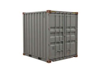 Grey Shipping Container: Cargo, Logistics, and Transportation Solutions isolated on transparent background