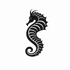 Fototapeta premium Elegant seahorse isolated on the white background, presenting a stylized silhouette