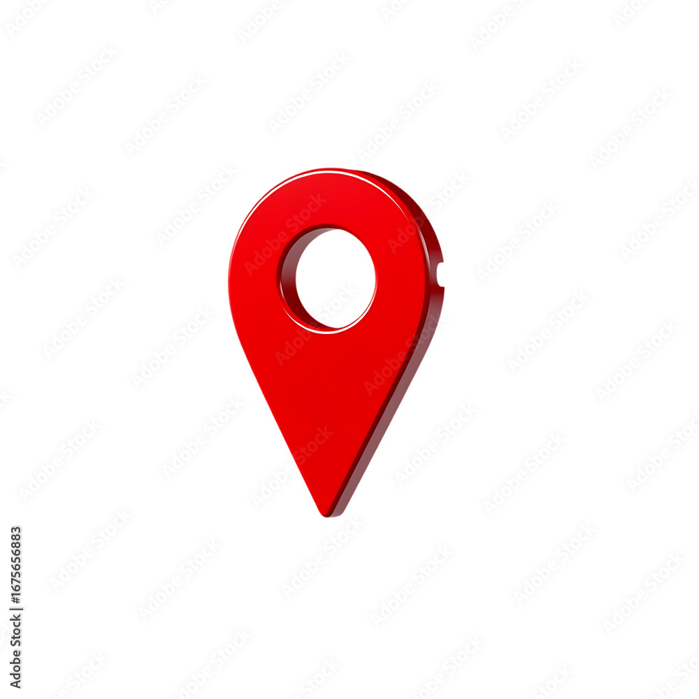 Poster 3d location pin sticker map symbol on transparent background isolated on white background