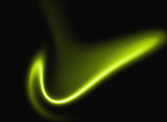 Glowing Green Swirl on Black Abstract Light Effect