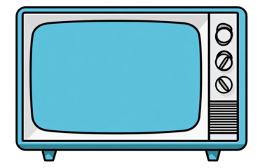 Vintage television illustration with transparent screen for overlay
