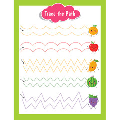Trace the path worksheet activity for kids page 07